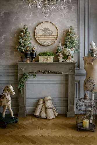 Fireplace Console Antique Wood Shabby Chic Decorative Fireplace Surround Vintage Cottage Style Fireplace Cladding Country House Romantic - Romantic Fireplace Console Shabby Chic