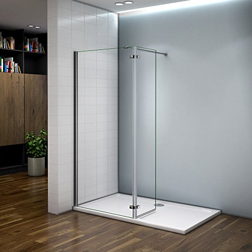Paroi de douche 120x200 avec retour pivotante 40cm et la barre de fixation 140cm paroi de douche à l'italienne