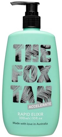 The Fox Tan - Rapid Tanning Elixir - Bräunungsbeschleuniger ohne Selbstbräuner, LotionVegan Alle für Gesicht und Körper, für Sonne und Solarium, 300 ml, Yellow