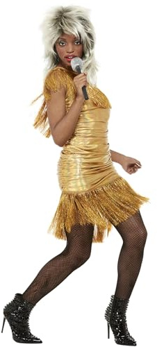 Smiffys Simply The Best Legend Tina Costume, Gold Halloween und Karneval