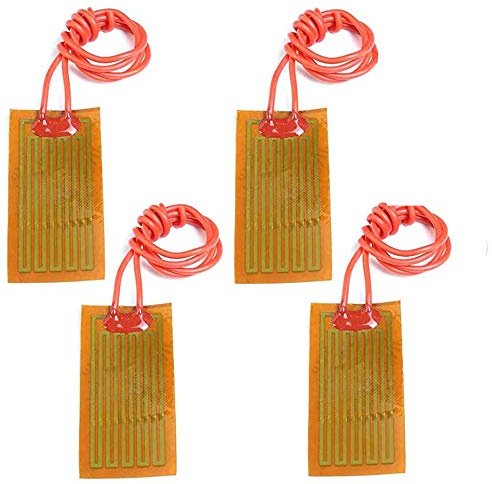 iHaospace 12V Heizfolie 7W Flexible Polyimid-Heizplatte Selbstklebende PI-Heizfolie 25mmx50mm (4er Pack) 12-Volt-Heizband