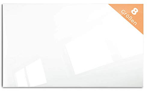 Floordirekt Präsentationsboard - Whiteboard - Magnettafel - Magnetboard lackiert oder Glas - magnetisch & beschreibbar - Schreibtafel Magnetwand Wandtafel (Glasboard Premiumweiß, 120 x 180 cm)