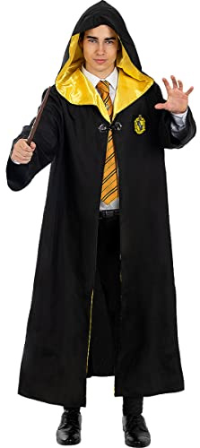 Funidelia Disfraz Oficial Hufflepuff Harry Potter para hombre y mujer, Incluye: Túnica con parche impreso, Talla L - Traje para adultos para fiestas, Carnaval y Halloween