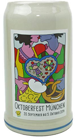 Steinfixx® - Original Oktoberfestkrug 2014 I Jahrgangskrug I Jahreskrug I Wiesnkrug I Sammlerkrug I Original Verpackung
