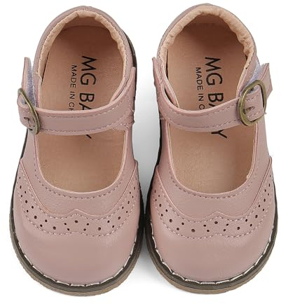 Cheerful Mario Bailarinas para Niña Merceditas para Niña 1-5 Años Zapatos Mary Jane Plano de Bebé Niñas Rosa 24 EU Suela 25