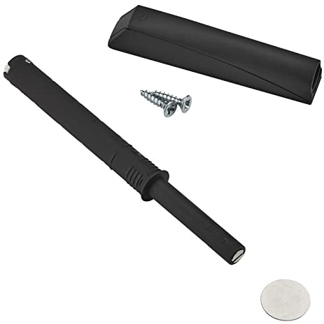 Türdämpfer K-Push Push-To-Open mit Magnetspitze Ausstoßweg: 37 mm anthrazit | inkl. Einbauadapter für Türscharniere ohne Federn Möbeltürdämpfer für grifflose Möbelfronten von SOTECH