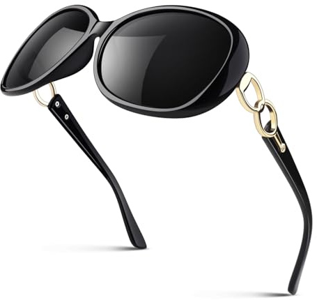 Sunier Gafas de Sol Polarizadas Mujer de Moda Sombras de Damas de Gran Tamaño UV400 Protección Retro