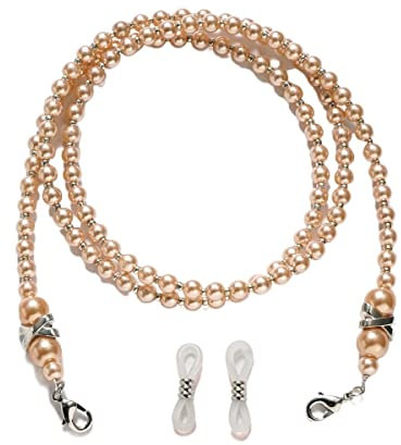 HOOENG Brillenband Brillenband for Frauen Perlen Gesichtsmaske Lanyard Anti-verlorene Mode Brillenkette Schnurhalter (Color : Braun, Size : 1)