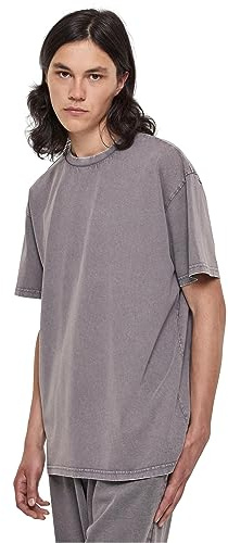 Urban Classics Heavy Oversized Acid Wash Tee män linne svart basics, streetwear, asfalt, L