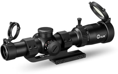 CVLIFE EagleFeather LPVO Rifle Scope with 30mm Cantilever Mount, 5 Levels Red & Green Illumination Reticle, Second Focal Plane Scopes with Zero Reset (CQB, 1-6x24)