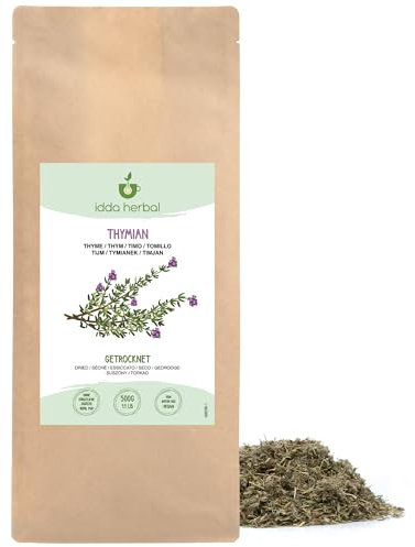IDDA Herbal Thymian getrocknet 500g, Thymiankraut für Thymiantee, Thymian Tee und zum Kochen
