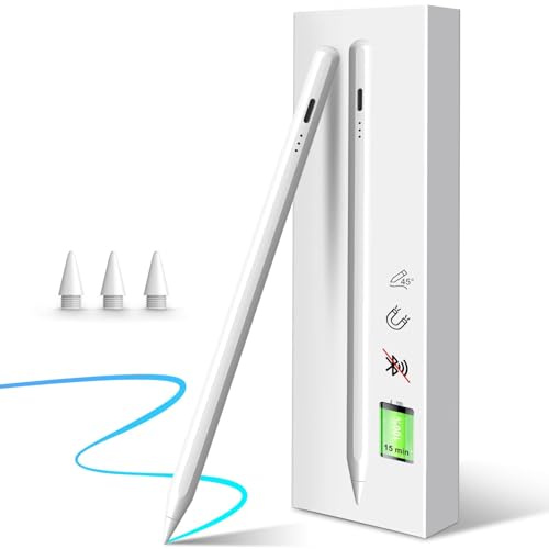 Mixoo Stylus Pens for Ipad Pen 2018-2025 - Pencil for Ipad 3X Faster Charge | Palm Rejection/Tilt Sensitivity Pencil for ipad 11/10/9/8/7/6th Gen, Air 11/13''(M3), Pro 11/12.9/13'', Air 3-5, Mini 6/5