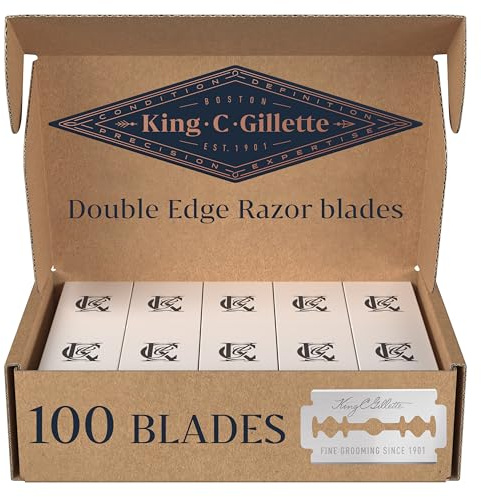 King C. Gillette Double-Edge Safety Razor blades for better control, 100 count, with anti-friction coating