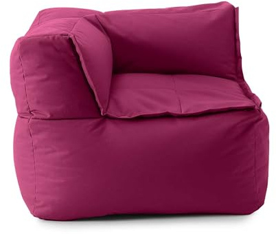 Lumaland - Pouf lounge modulare ad angolo, per interni e giardino, per interni ed esterni, sedia ad angolo impermeabile, facile da estendere, 81 x 81 x 70 cm, color vinaccia