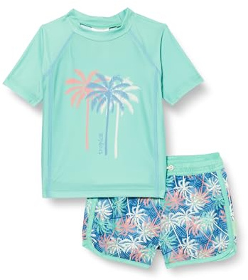 Playshoes Palmen Baby Unisex Simtröja Set, Mint Palm Set, 86-92