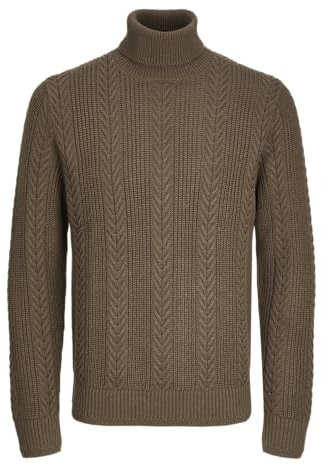 JACK&JONES Jcocipher stickad rulle hals, Skiffer svart, S