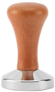 Hpamba Cafetera De Café Espresso 51 Mm con Mango De Madera Y Base Prensa para Café Expreso De 51 Mm, Acero Inoxidable 304 Juego De Prensa De Café De Diseño, Prensa De 51 Mm para Cafeterías Y Amantes