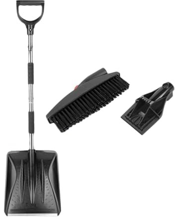 Ronyme Schneebesen Schneespaten für Auto-Schneeräumwerkzeuge 3-in-1 Schneeräumbürste für Autozubehör Winter Outdoor, Silber