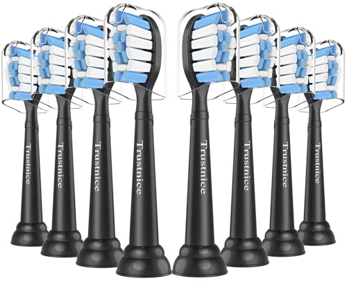Trustnice Ersatzbürsten für Philips Sonicare Elektrische Zahnbürste, Bürstenköpfe Aufsätze Passend für All Snap-on Zahnbürste, 8er Schwarz