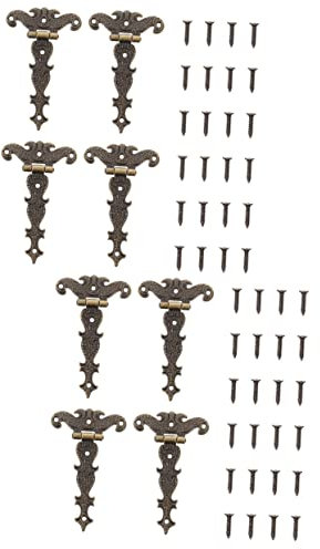 8 Stück Holzmöbel-Scharniere, rostfrei, Kleiderschrank-Gurt, antikes Vintage-T-Shirt, schweres leichtes Truhen-T-Shirt, dekorativer Schmuck für Tür-/Tor-Scharnier, Zimmer, Zuhause, Nickel, Schuppen,