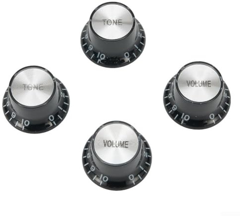 Boutons de volume de guitare pour Gibson Les Paul SG, argenté, style cloche, 2 tons, 2 volumes, pots de 6 mm