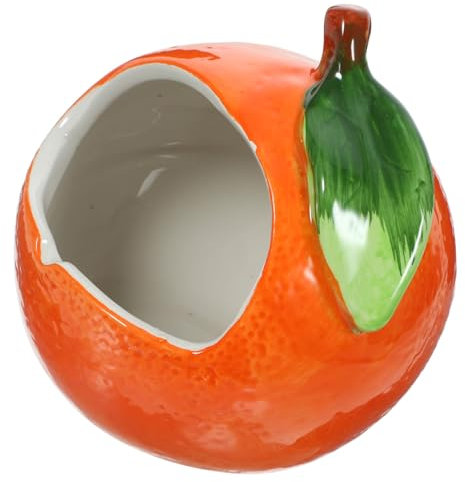 BESPORTBLE Ceramic Hamster Nest Cooling Pet Nest Orange Small Ceramic Sleeping Bed for Hamsters and Small Pets Indoor Use