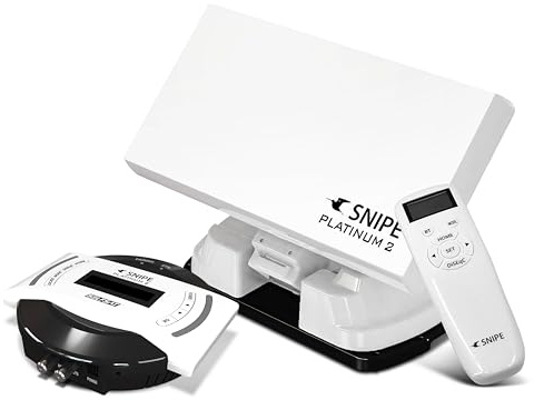 Selfsat Snipe Platinum 2 - Single - Vollautomatische Satellitenantenne, Campingantenne mit BT Fernbedienung und iOS/Android Steuerung, GPS, Flachantenne, PLL-LNB