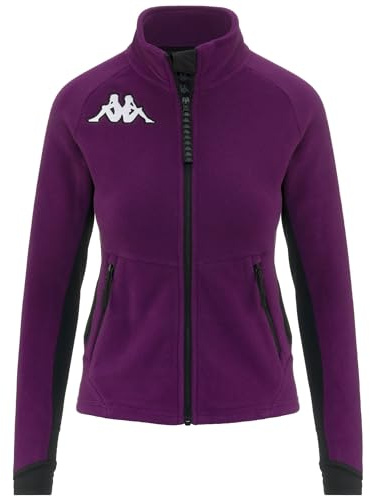 Kappa - Felpa con Zip, Donna, Viola, Poliestere, Sci, 6CENTO 688N, Taglia: S