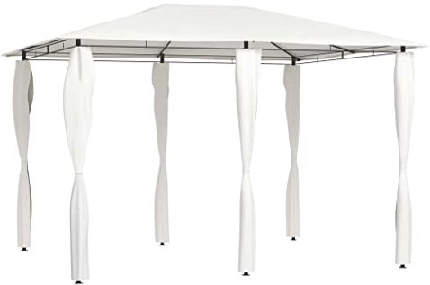 PURADAY Gazebo con copertura per pali, 3 x 4 x 2,6 m, color crema, 160 g/m², gazebo da giardino, pergola, terrazzo, Berdachung, autoportante, attività all'aperto