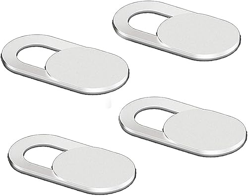 MultiAccesorios Confezione da 4 cover per webcam slider design ultra sottile, anti-hacker, fotocamera cover per webcam per computer, PC, laptop, tablet e cellulari (bianco)
