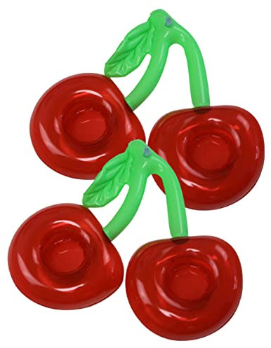 NAMOARLY 2piezas Posavasos Inflables De Dos Forma De Cereza Portavasos Flotante para Playa Portavasos Inflable para Fiestas De Verano Decoración De Piscina