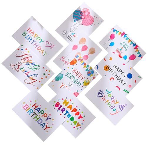 STOBOK 10 Stück Geburtstagskarte faltkarten klappkarten Glückwunschkarte Geburtstagswünsche grußkarten geburtstag geschenkkarten geburtstag segnen karten Papier
