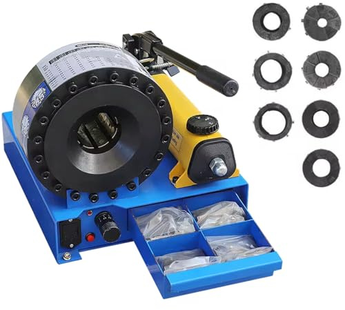 Pinza crimpatrice idraulica con 7 set di matrici, crimpatrice manuale per tubi ad alta pressione, pressione del sistema 35 MPa, include scatola cassetto
