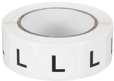 PATIKIL Letter L Inventory Label 0.75 Adhesive Sticker Round Black 500 Pcs | Circle Dots Labels, Semi-Gloss Adhesive Stickers, for Home Organization Office Storage