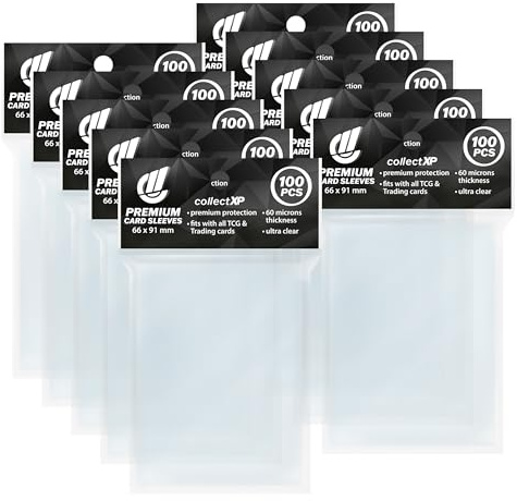collectXP – Card Sleeves Standard Size (66x91mm) – Premium Kartenhüllen, Schutzhüllen, Ultra clear & 60 Microns (kompatibel mit Magic, PKM, Yu-Gi-Oh!, Sportkarten & co.) (10)