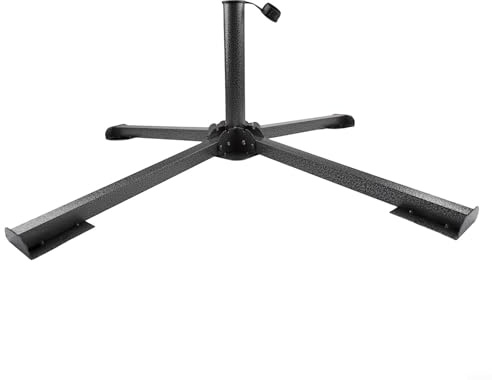 Honseadek Pied de parasol en acier pour structure extérieure réglable et pliable pour jardin, plage, camping, parasol mobile pliable avec mât de 254 cm