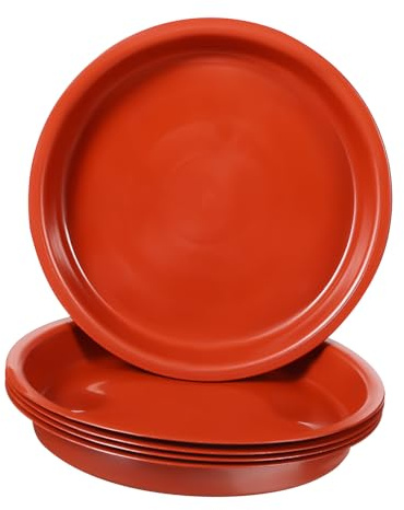 SHINEOFI 5 pièces Lot de Coupelles Plastiques Rondes pour Pots de Fleurs Soucoupes Égouttage Stables et Pratiques pour Plantes Intérieur et Extérieur Plateau Plat Anti-débordement Décor