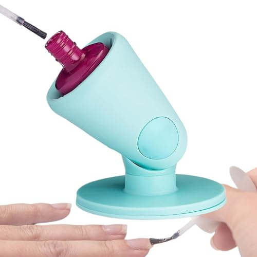 HohuzSruk Soporte de esmalte de uñas antiderrames, soporte de silicona suave de 9,4 cm, soporte de silicona para esmalte de uñas, soporte de esmalte de uñas de silicona, soporte de bisagra, soportes