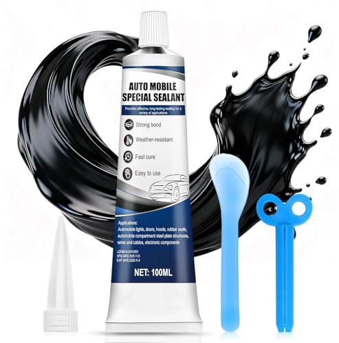 Black Sealant Waterproof, High Temperature Silicone sealant, Black Sealant, High Temperature Resistant, With Strong Adhesion, Suitable for Car Doors, Windows, and Other Vehicle Parts, 100ml