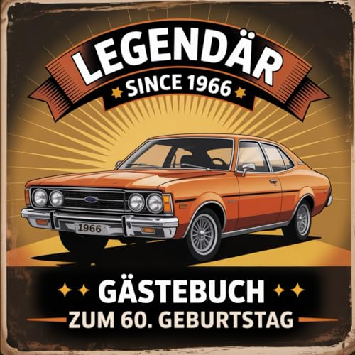 Gästebuch zum 60. Geburtstag – Legendär: Erinnerungsbuch für Glückwünsche & besondere Momente | 100 Seiten zum individuellen Gestalten – Retro Edition mit dezentem Rahmen für Frauen und Männer