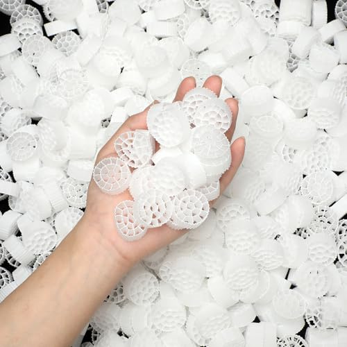 Maasechs K3 Aquarium Filter Media 1 KG Moving Bed Biofilm Reactor | Plastic Replacement Biological Material Remover, For Aquaponics, Aquaculture, Hydroponics, Ponds, Aquariums