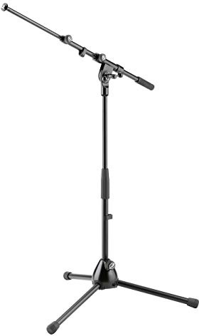 K&M 259 Mikrofonstativ Halbhoch für Drums, 3/8“ Schwarz Stahl, Schwenkarm, bis 74,5 cm ausziehbar – 42,5-64,5 cm Höhe