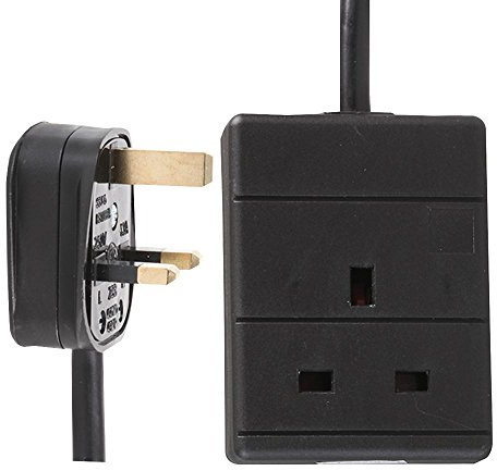 PRO ELEC 1‑Gang Mains Extension Lead, 20m Cable, 13A, Black – PELB1735