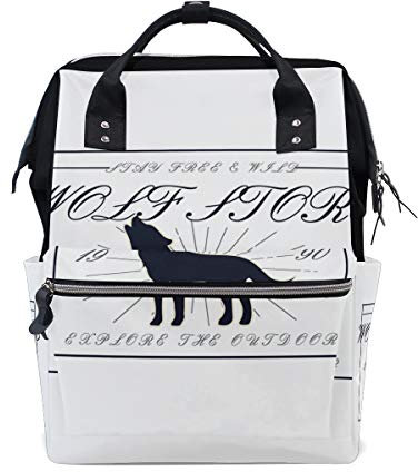 MONTOJ Running Wolf Canvas Reisetasche Campus Rucksack One Size 4