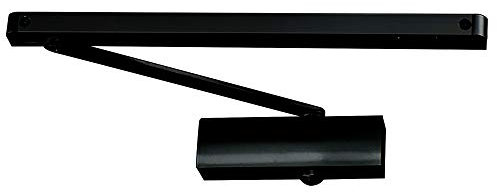 Cierrapuertas Hidráulico Automático Ajustable PALMAT con Brazo Guía Deslizante y Cubierta de Hierro para Trabajo Pesado (Negro)