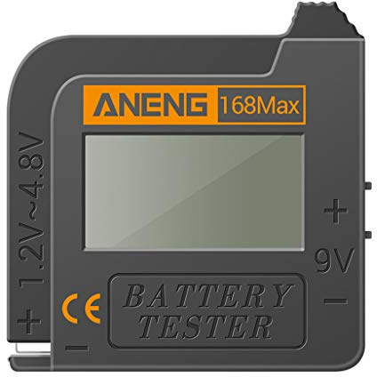 Kcnsieou 168Max Practical Universal Digital Battery Capacity Tester for Lithium 18650 AA 9V Button
