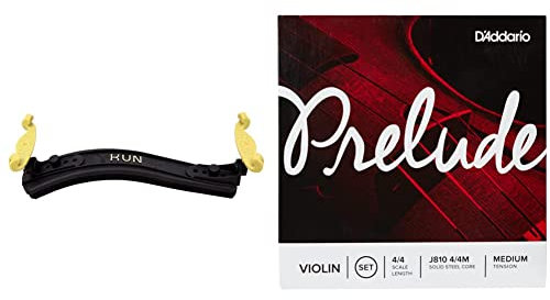 KUN Original Violine Shoulder Rest, 830300, 4/4 Gr, oneSize & D'Addario Prelude Geigensaiten - Saiten für Violine - J810-1/8M Violine Saiten Kohlefaserstahl/Nickel 1/8 Medium