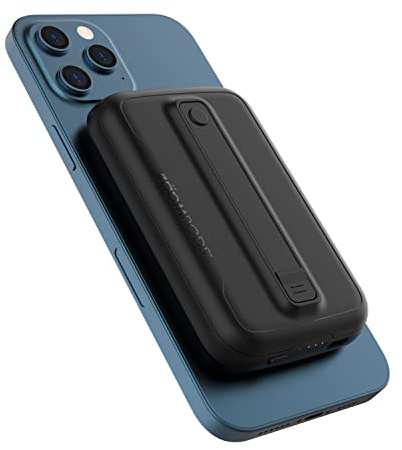 Boompods MagClix Magnetische Powerbank 5000mAh - Mini Kabelloses Schnelllade-Akkupack, Kompakte Reise-Ladestation, externes Handy Akkupack für Reisen, Smartphones und Tablets