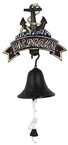 Heavy Duty Cast Iron Wall Bell cast iron doorbell Nordic Style Vintage Brown Metal Iron Door Bell Wall Mounted Welcome Cast Wireless Metel DoorBell Porch Garden Decoration