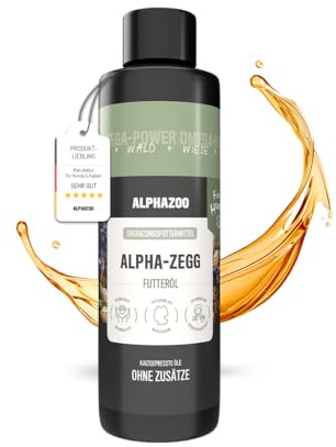 alphazoo Alpha-Zegg Futteröl für Hunde 250ml – naturreine Mischung aus Leinsamen-, Schwarzkümmel- & Mandelöl. Reich an Fettsäuren, unterstützt Haut, Fell & natürliche Abwehrkräfte in der Zeckenzeit